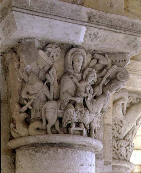 The Flight into Egyptcolumn capital relief from the church of the Benedictine abbey from Anonymous