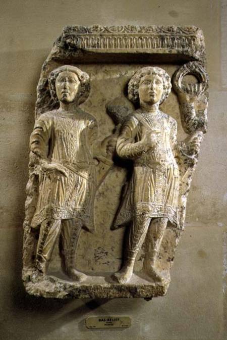 Fragment of a bas-relief plaque depicting two soldiersfrom Palmyra from Anonymous