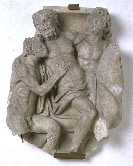 Fragment of a sarcophagus depicting a bacchanalian sceneRoman from Anonymous