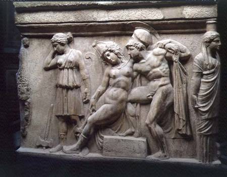 Greek Sarcophagus with a Scene showing the Battle of the Amazons from Anonymous