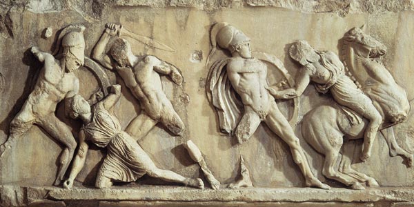 The Battle of the Greeks and the Amazonspart of the frieze from the Mausoleum of Halicarnassus from Anonymous