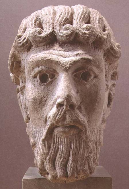 Head of St. Peter, fragment of a statue from the Shrine of St. Lazarus, Cathedral of St. Lazare, Aut from Anonymous
