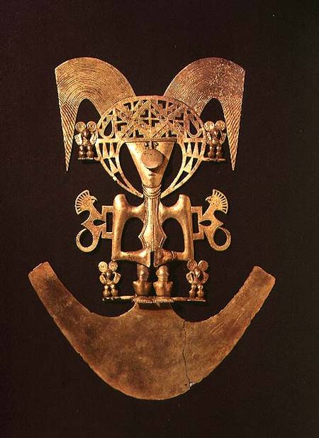 Human Figure Pendant with Headdress from PopayanPre-Hispanic Colombian from Anonymous