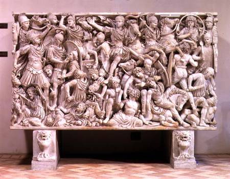 The Ludovisi sarcophagus with high relief representation of the Romans fighting the Barbarians from Anonymous