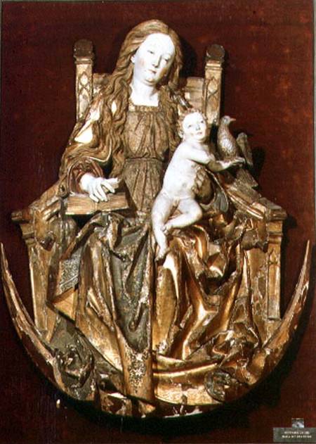 Madonna and Child Enthroned above a crescent moon attributed to Niklaus Weckmann (1482-1526) from Anonymous
