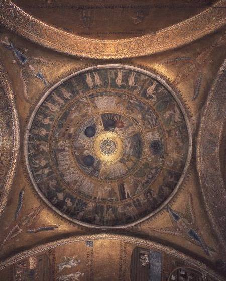 Mosaic of the CreationCupola in the Vestibule of San Marco Basilica from Anonymous