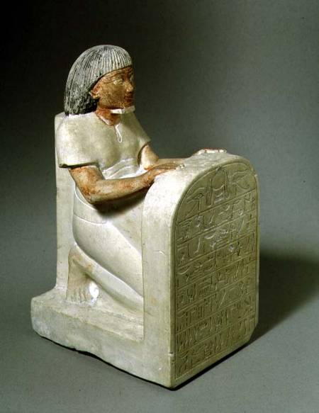 N508 Kneeling female figure holding a stela Egyptian from Anonymous