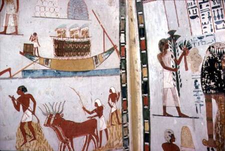 Nile Boat and Floor Threshing, in the Tomb of Menna,Dynasty XVIII New Kingdom from Anonymous