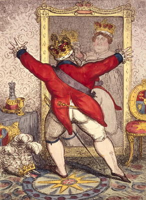 Reflection: To be, or not to be?, cartoon of King George IV of England (1762-1830), 1820 (print) from Anonymous