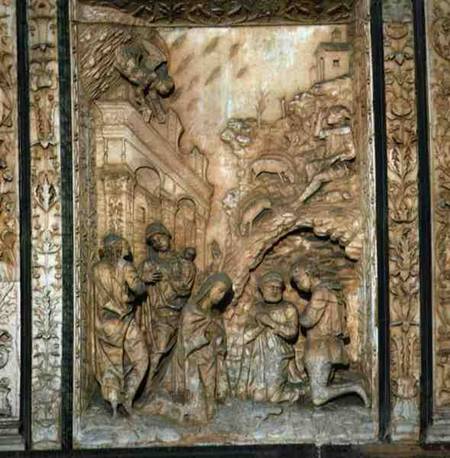 Relief Panel depicting the Adoration of the Infant Christ from Anonymous