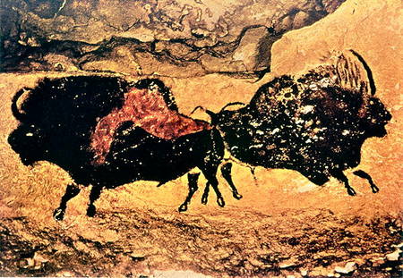 Rock painting of bison from Anonymous