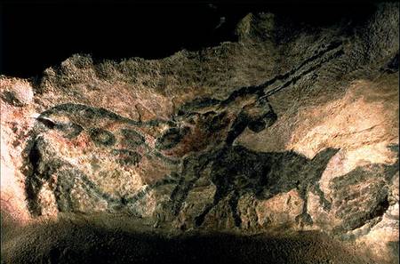 Rock painting of a horned animal from Anonymous