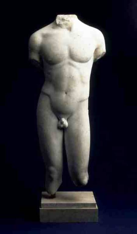 Roman male torso of a youthful figure from Anonymous