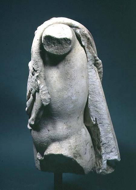 Roman marble torso of a satyr of faun (side view with skin draped over nearest shoulder) from Anonymous