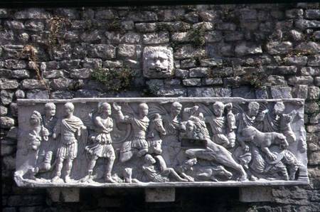 Sarcophagus depicting a hunting scene from Anonymous