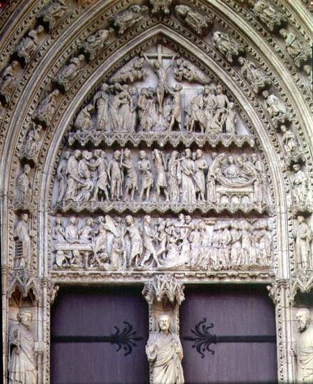 Scenes from the Passion and Resurrection cycle, tympanum of the south transept portal,the Porte de l from Anonymous