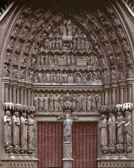 South Transcept Portal with a central trumeau figure of the Virgin and Child (c.1260) and tympanum a from Anonymous