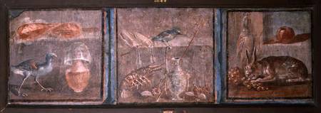 Still Life of Birds, a Lobster and a Rabbit,from Herculaneum from Anonymous
