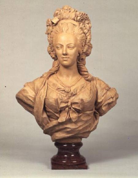 Terracotta bust of Marie Antoinette in the manner of Augustin Pajou from Anonymous