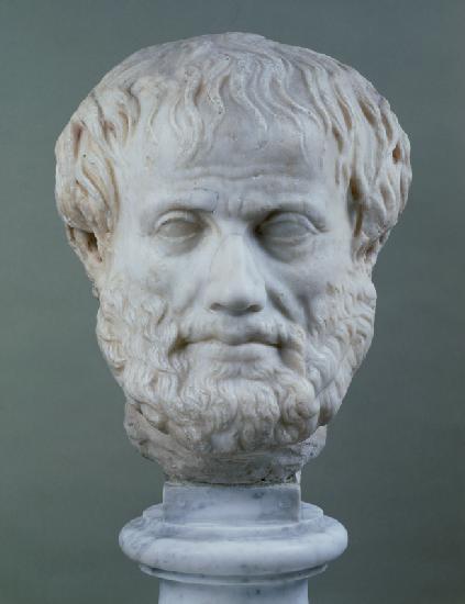 Marble head of Aristotle (384-322 B.C.)