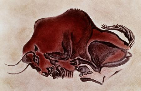 Rock painting of a bisonlate Magdalenian