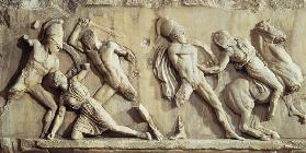 The Battle of the Greeks and the Amazonspart of the frieze from the Mausoleum of Halicarnassus