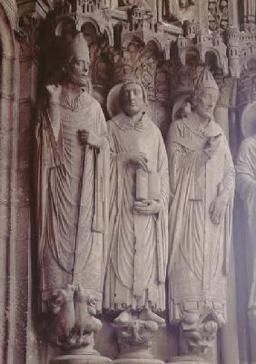 (LtoR) SS. Martin of Tours, Jerome and Gregory the Great, figures on the exterior east embrasures,ea