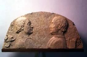 Relief portrait of Federigo da Montefeltro Duke of Urbino (1422-82) and Ottaviano Ubaldini