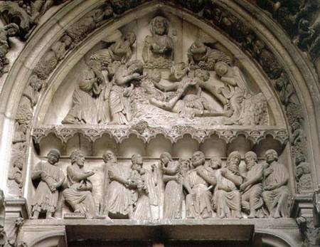 Tympanum depicting (top) an exorcism and (below) the Presentation in the Temple from Anonymous
