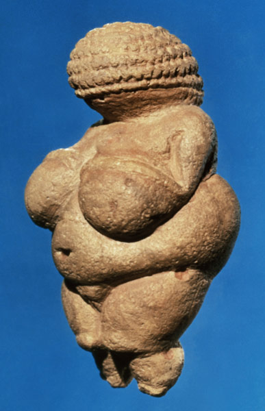 The Venus of Willendorf, side view of female figurine, Gravettian culture,Upper Palaeolithic Period from Anonymous