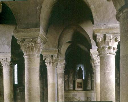 View of the columns in the cryptNorman from Anonymous
