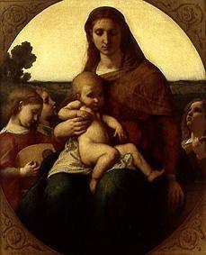 Maria mit dem Kind zwischen musizierenden Engeln