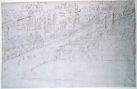 Borough High Street with St. Mary Overy, from 'The Panorama of London' from Anthonis van den Wyngaerde