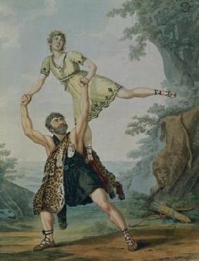 Madame Deshayes and James Harvey d'Egville (c.1770-1836) in the Ballet-Pantomime 'Hercules and Deian