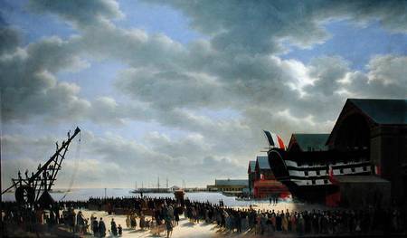 The Launch of 'Le Friedland' at Cherbourg, 4th April 1840 from Antoine Chazal