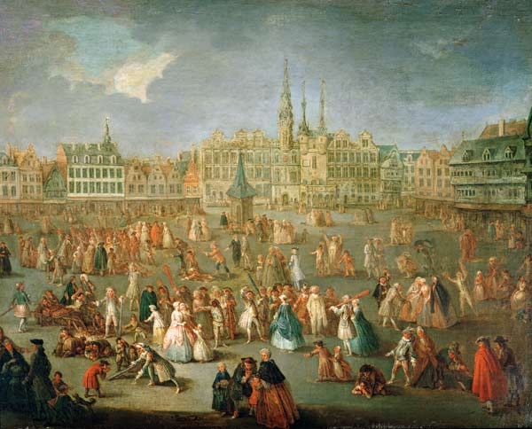 The Grand Place during Mardi Gras, Cambrai from Antoine Francois Saint-Aubert