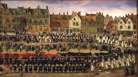 Procession of the Maids of the Sablon in Brussels from Antoine or Anthonis Sallaert