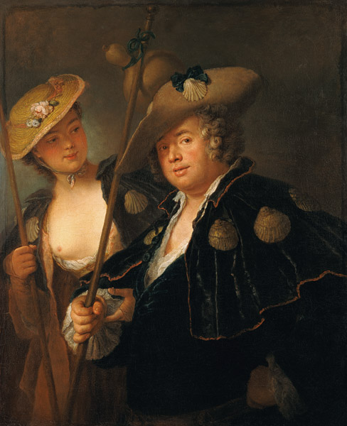 Gustav Adolf Graf von Gotter and his Niece Friederike von Wangenheum in Pilgrim Costumes, c.1750 from Antoine Pesne