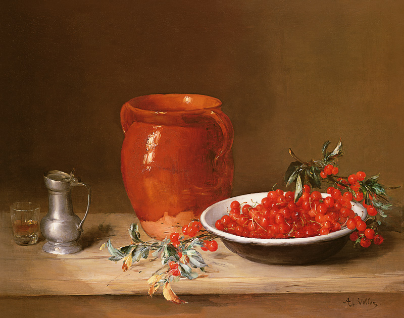 Still life of cherries in a bowl from Antoine Vollon