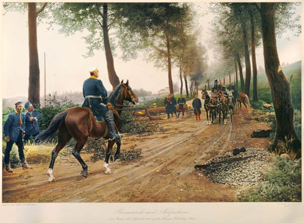 Bismarck and Napoleon meeting at the Chaussee von Donchery on the 2nd September 1870 from Anton Alexander von Werner
