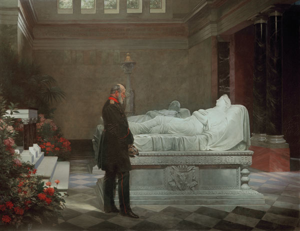 Wilhelm I. am Sarkophag Königin Luises from Anton Alexander von Werner
