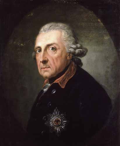 Portrait Friedrichs des Großen im Alter von 68 Jahren.