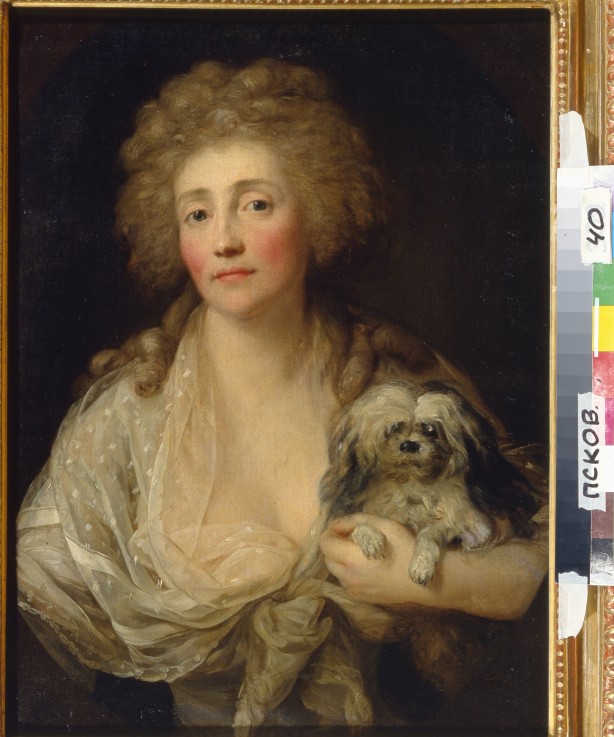 Portrait of Anna Oraczewska with the Dog from Anton Graff
