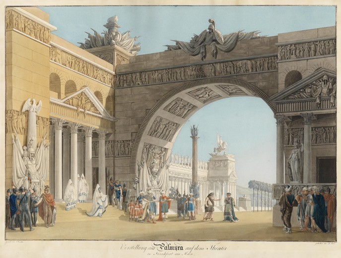 Stage design for the opera Palmira, regina di Persia by Antonio Salieri from Anton Radl