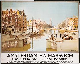 Amsterdam über Harwich, um 1930