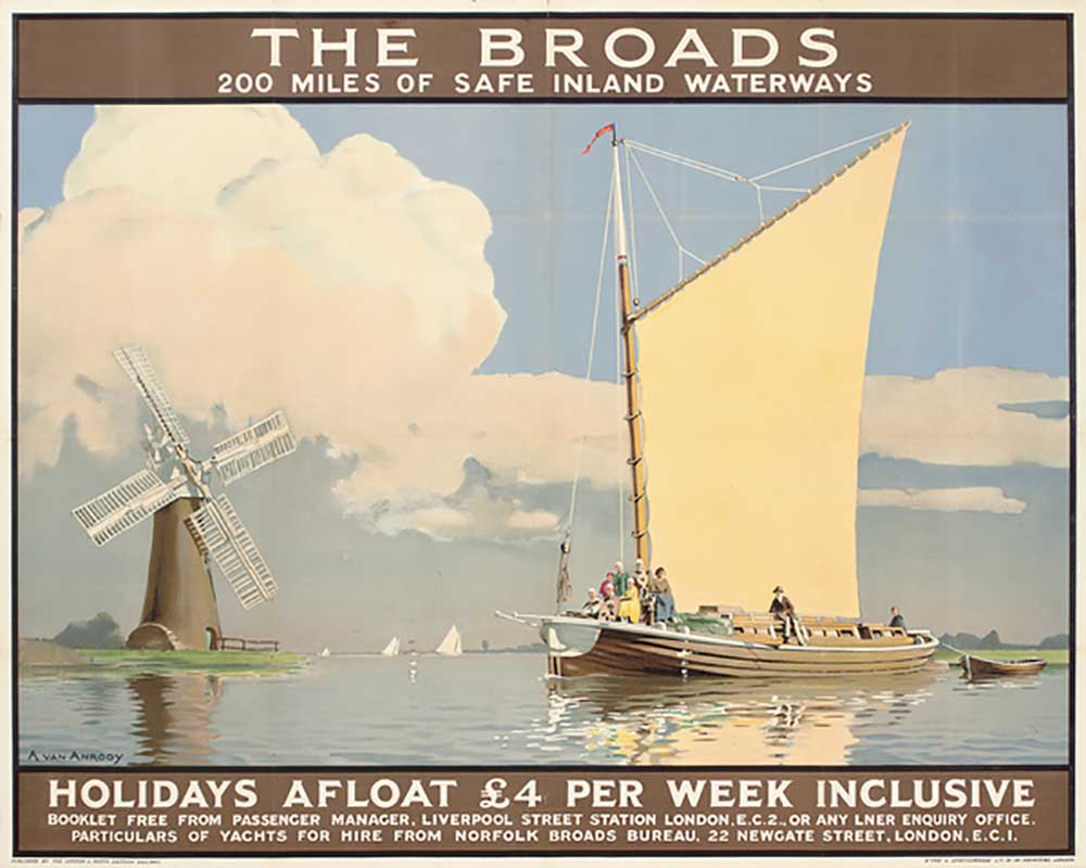 The Broads: Holidays Afloat , ein Werbeplakat from Anton van Anrooy