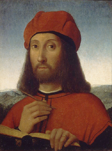 Bildnis eines Mannes in rotem Gewand. from Antonella da Saliba