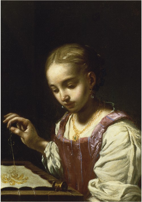 Girl Sewing from Antonio Amorosi