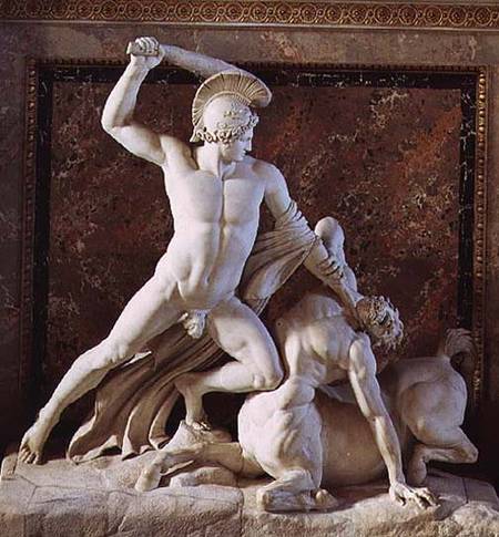 Theseus slaying a centaur, sculpture from Antonio  Canova