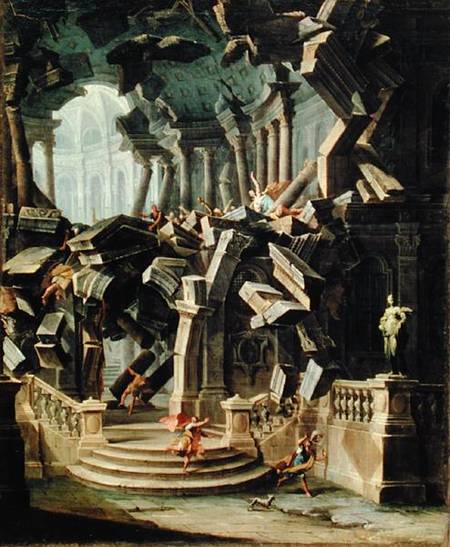 Samson Destroying the Temple of Dagan, god of the Philistines from Antonio Joli
